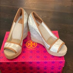 Tory Burch Majorca Wedge Espadrille 6.5 Snake